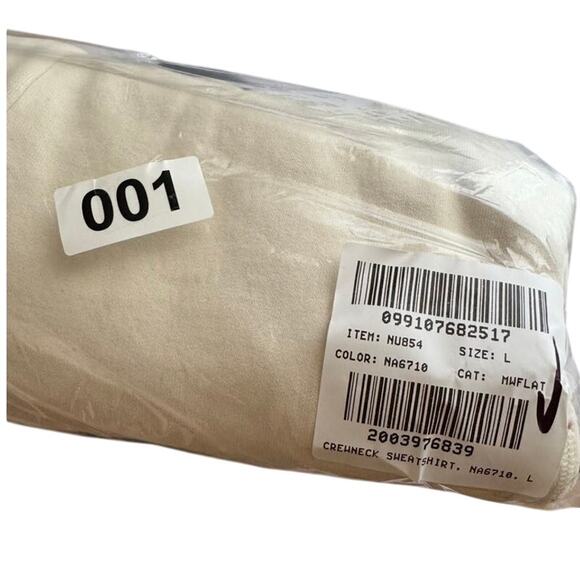 Madewell Garment-Dyed Crewneck Sweatshirt WMNS L Off White NU854 Ribbed Long Sl - Picture 9 of 9